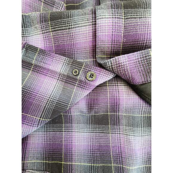 Dixxon Flannel Shirt Mens Medium Purple Plaid LS Ballistic 97 BJ Baldwin Punk - Picture 5 of 15